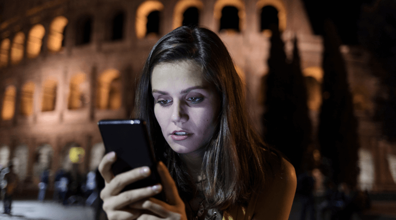 A girl holding her phone