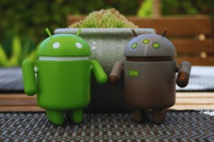 The android users figure standing outdoor