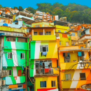 The colorful favela houses