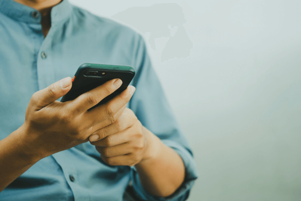 Man using mobile phone