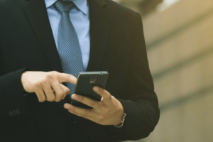 Businessman using smartphone