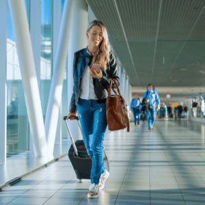 Happy Woman Travelling 