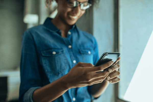 Woman Texting on a Smartphone