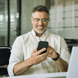 Businessman using mobile phone