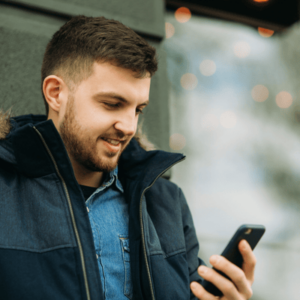 Man Using His Smartphone 