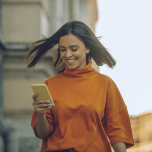 Young woman using phone