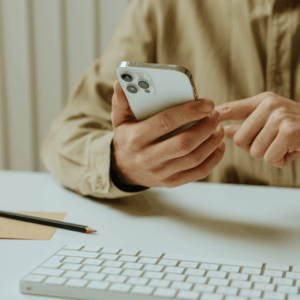 A Person Using His Smartphone