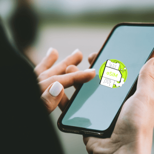 Faceless woman using mobile phone