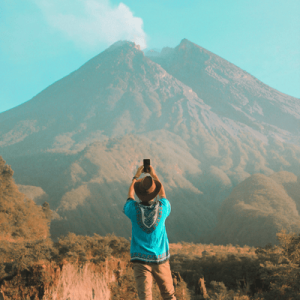 Man capturing the mountain