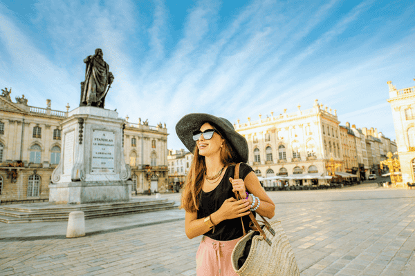 Woman Traveling in Nancy, France