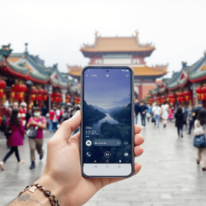 Man holding travelling in China