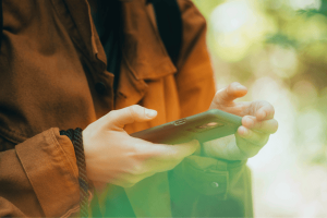 A Person Using a Smart Phone