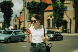Casual Style Woman Using Smartphones
