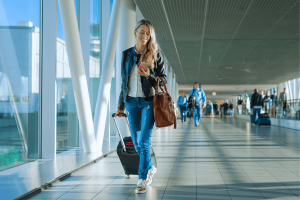 Happy Woman Travelling