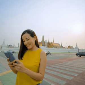 Woman travel in Bangkok Thailand.