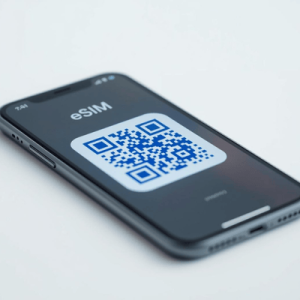 a mobile phone with eSIM QR activated