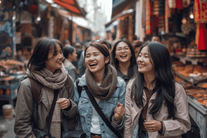 a group of friends traveling together