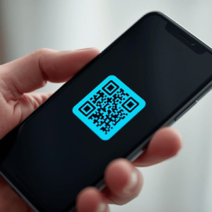 a mobile phone activated with eSIM QR code