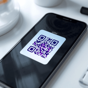 a mobile phone with eSIM QR code activated