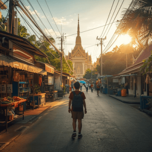 a traveler on a Thailand trip